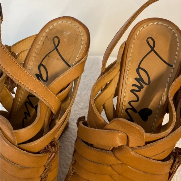 Lanvin leather wedge platform sandals 37 - Picture 7 of 12